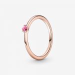 Каблучка Rose Солітер з рожевим каменем