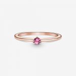 Каблучка Rose Солітер з рожевим каменем