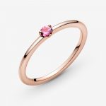 Каблучка Rose Солітер з рожевим каменем