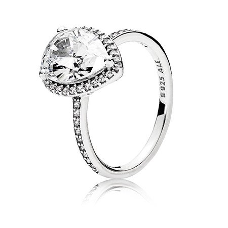 Кольцо Pandora Сияющая капля 196251CZ