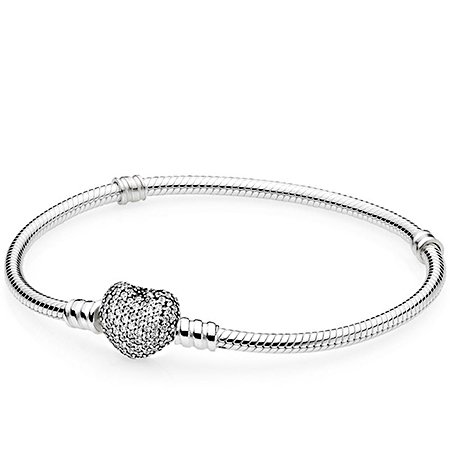 Браслет Pandora с застежкой в виде сердца Pave 590727CZ