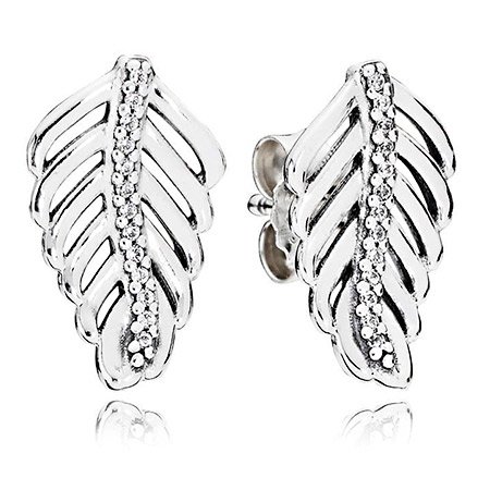 Серьги Pandora Мерцающие листья 290582CZ