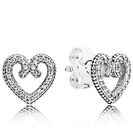 Серьги PANDORA Ажурные сердца 297099CZ