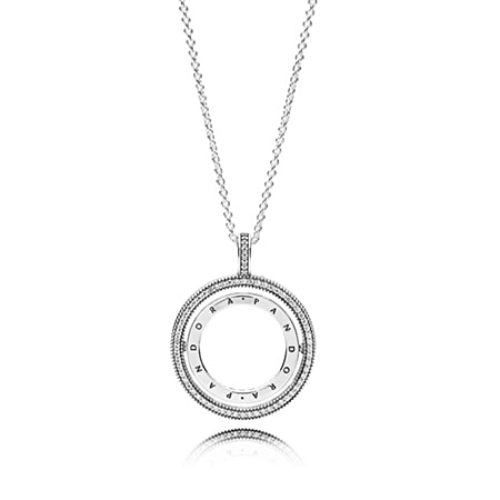 Колье Вращающиеся сердца Pandora 397410CZ-60