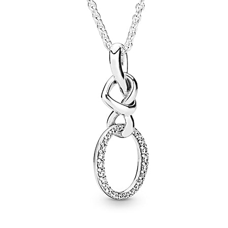 Колье Сплетенные сердца 398078CZ-60