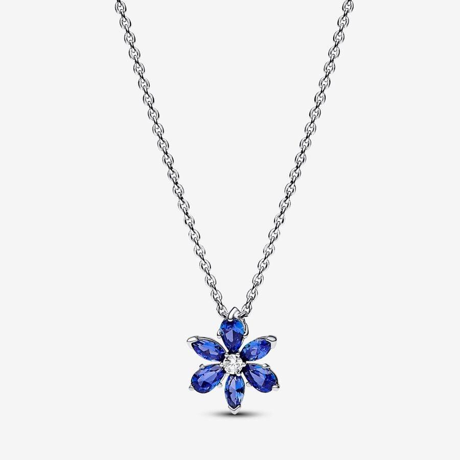 колье Синий сияющий гербарий